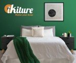 OIKITURE 2-Drawer Wooden Nightstand in Black