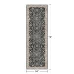 Black Boho Washable 2x6 Versatile Runner Rug