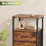 Set of 2 Rustic Brown Nightstands with Drawers