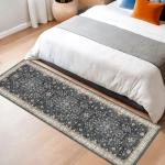 Black Boho Washable 2x6 Versatile Runner Rug