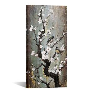 Birds on Plum Blossom Canvas Wall Art 20x40