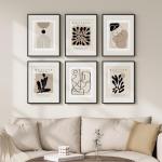 Set of 6 Neutral Abstract Wall Art Prints