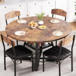 Vintage 5-Piece Round Dining Table Set for 4