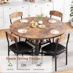 Vintage 5-Piece Round Dining Table Set for 4