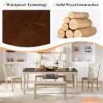 Farmhouse 6-Piece Dining Table Set with Upholstered Chairs