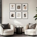 Set of 6 Neutral Abstract Wall Art Prints