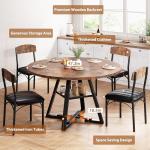 Vintage 5-Piece Round Dining Table Set for 4