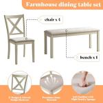 Farmhouse 6-Piece Dining Table Set with Upholstered Chairs