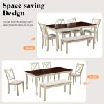 Farmhouse 6-Piece Dining Table Set with Upholstered Chairs