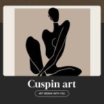 Set of 6 Neutral Abstract Wall Art Prints