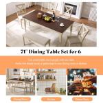 Farmhouse 6-Piece Dining Table Set with Upholstered Chairs