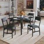 Extendable Dining Table Set for 4 with Chairs