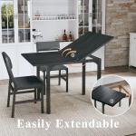 Extendable Dining Table Set for 4 with Chairs