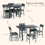 Extendable Dining Table Set for 4 with Chairs