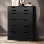 Wooden Tallboy Storage Cabinet with 6 Drawers