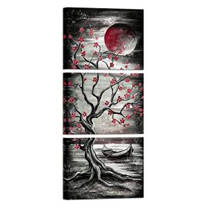 3 Piece Full Moon Tree Canvas Wall Art