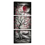 3 Piece Full Moon Tree Canvas Wall Art