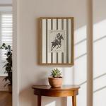 Vintage Cowboy Wall Art, Striped Rodeo Canvas