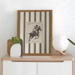 Vintage Cowboy Wall Art, Striped Rodeo Canvas