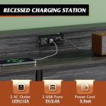 WLIVE Black TV Stand with LED Lights and Drawers