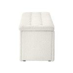 Oikiture Tufted Storage Ottoman Bench for Home