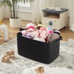 Extra Large Woven Blanket Storage Basket (Black)