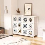 Vintage 6-Drawer Tallboy Storage Cabinet in White