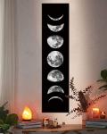 Moon Phase Black and White Canvas Wall Art