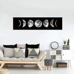 Moon Phase Black and White Canvas Wall Art