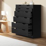 Wooden Tallboy Storage Cabinet with 6 Drawers