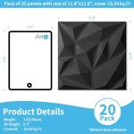 20 Pack 3D Black Wall Panels for Decor