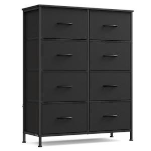SONGMICS 8-Drawer Dresser in Ink and Ebony Black