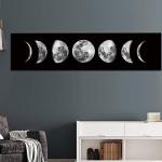 Moon Phase Black and White Canvas Wall Art