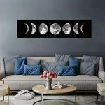 Moon Phase Black and White Canvas Wall Art