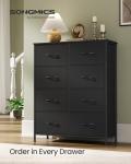 SONGMICS 8-Drawer Dresser in Ink and Ebony Black