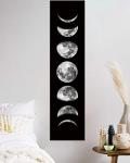 Moon Phase Black and White Canvas Wall Art