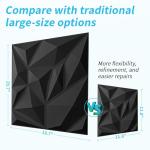 20 Pack 3D Black Wall Panels for Decor