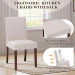 Set of 6 Modern Upholstered Dining Chairs in Beige