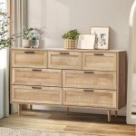 Natural 7-Drawer Tall Chest of Drawers