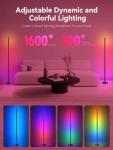 Smart RGBICW LED Corner Floor Lamp with App Control