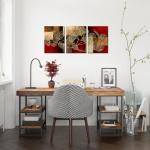 Golden Ginkgo Leaf Canvas Wall Art – Red