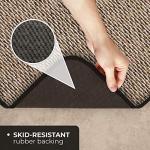 Black Ripple Skid-Resistant Indoor Area Rug - 3 Ft