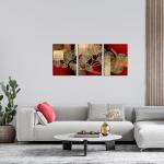 Golden Ginkgo Leaf Canvas Wall Art – Red