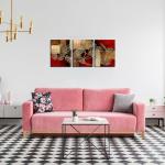 Golden Ginkgo Leaf Canvas Wall Art – Red