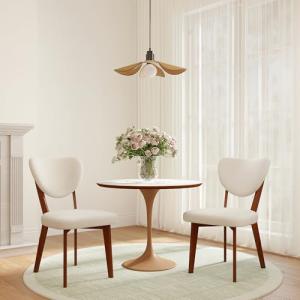 Set of 2 Modern Upholstered Wooden Dining Chairs