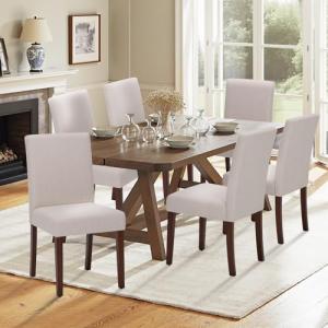 Set of 6 Upholstered Modern Farmhouse Dining Chairs