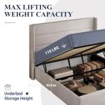 Full Size Lift Up Storage Bed with Headboard