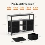 Black TV Stand with LED Lights and Power Outlets