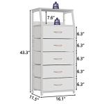 White 5-Drawer Vertical Fabric Dresser