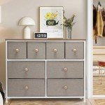 Tall Oak Chest of 8 Drawers Dresser
